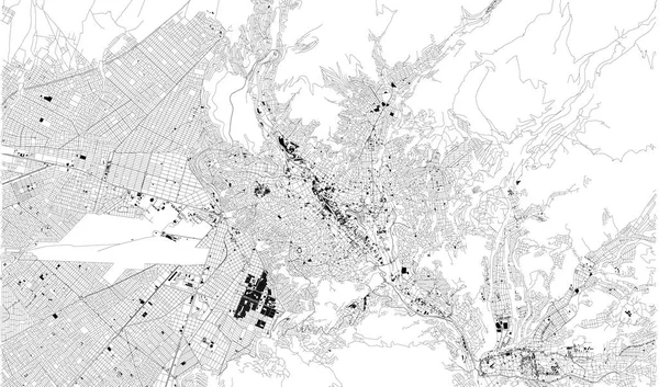 Satellitkarta Över Paz Bolivia Stadens Gator Gatukarta Centrum Sydamerika — Stock vektor