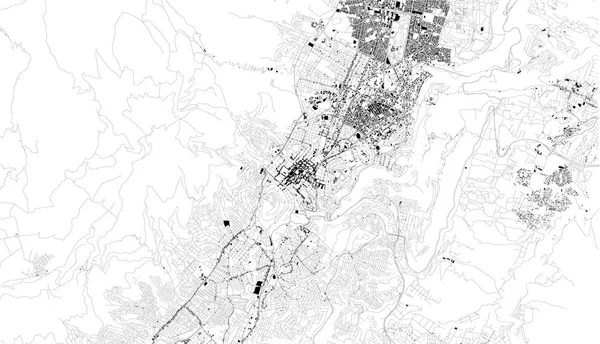 Mapa Satélite Quito Ecuador Calles Ciudad Callejero Centro Ciudad América — Vector de stock