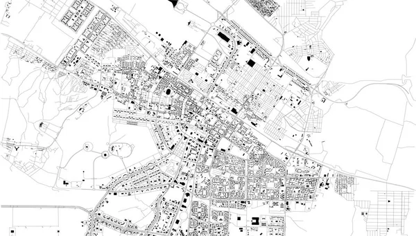 Mapa Satelitarna Aszchabad Turkmenistan Miejskich Ulic Mapę Ulic Centrum Miasta — Wektor stockowy