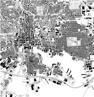 Baltimore, Maryland, şehrin sokaklarında uydu haritası. Sokak harita, şehir merkezi. ABD