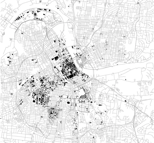 Mapa Satélite Nashville Tennessee Usa Ruas Cidade Mapa Ruas Mapa — Vetor de Stock