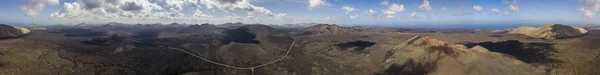 Luftaufnahme Von Timanfaya Nationalpark Caldera Blanca Panoramablick Auf Vulkane Berge — Stockfoto