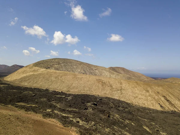 Aerial View Timanfaya National Park Caldera Blanca Panoramic View Volcanoes — Stock Photo, Image