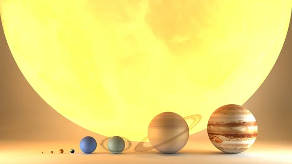 Solar System Planets Diameter Sizes Ratio Magnitudes Elements Image Furnished — Stock Photo, Image