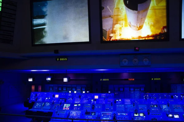 Stazione Comando Lancio Missili Centro Controllo Missioni Spaziali Della Nasa — Foto Stock