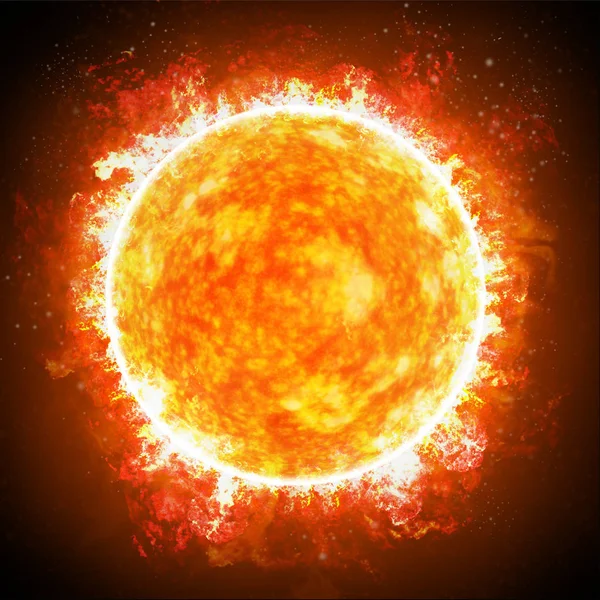 Sluneční Erupce Náhlý Záblesk Zvýšeného Jasu Sun Slunce Hvězdy Zblízka — Stock fotografie