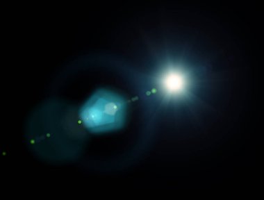 Gecenin ışıkları ve yıldızları. Mercek kırılma etkisi. Gökyüzünde yıldızlar. Gök cisimlerine ve yeni güneş sistemlerine dikkat edin