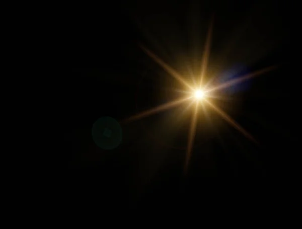Luces Estrellas Noche Efecto Refracción Lente Estrellas Cielo Observar Cuerpos — Foto de Stock