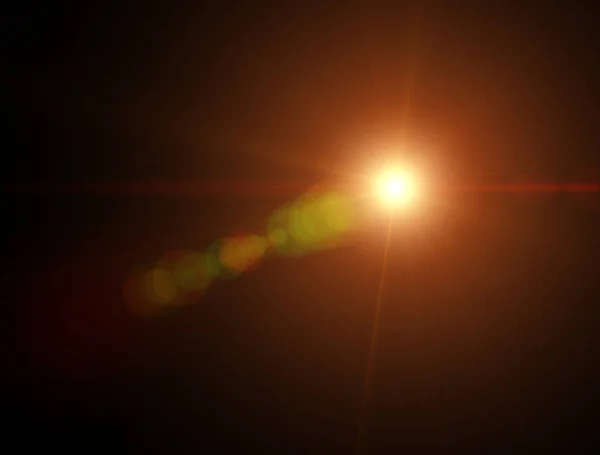 夜晚的灯光和星星 透镜的折射效果 天上的星星 观察天体 新的太阳系 — 图库照片