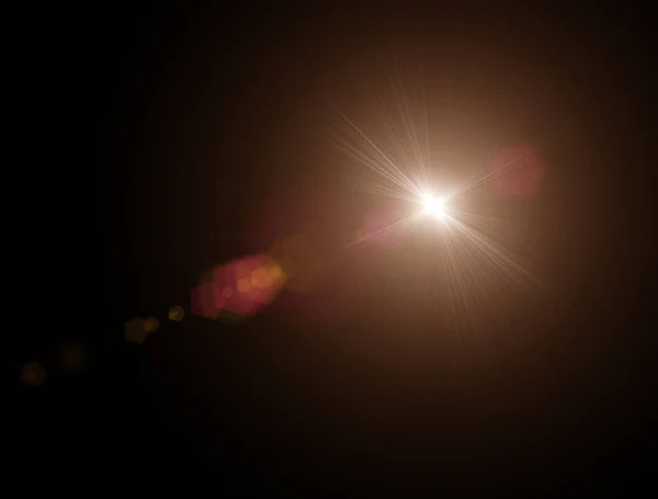 夜晚的灯光和星星 透镜的折射效果 天上的星星 观察天体 新的太阳系 — 图库照片