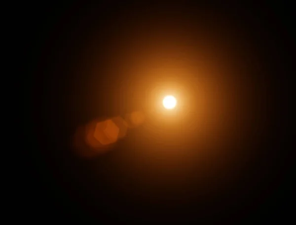 夜の光と星 レンズ屈折効果 空の星 新しい太陽系を観察する — ストック写真