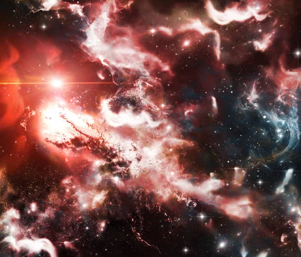 Exploración Espacial Nebulosas Estrellas Aglomerados Interestelares Polvo Hidrógeno Plasma Galaxias — Foto de Stock