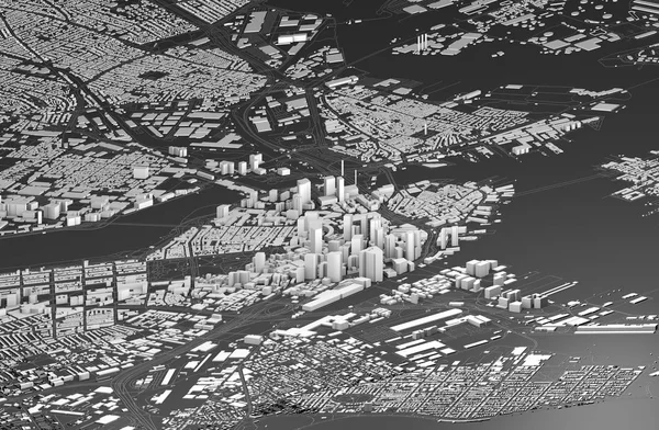 Widok Satelitarny Boston Plan Miasta Domu Budynku Drapacze Chmur Massachusetts — Zdjęcie stockowe