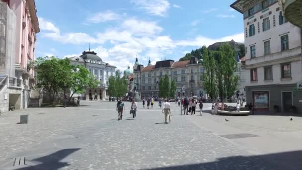 Străzile Centrale Ale Orașului Ljubljana Capitala Cel Mai Mare Oraș — Videoclip de stoc