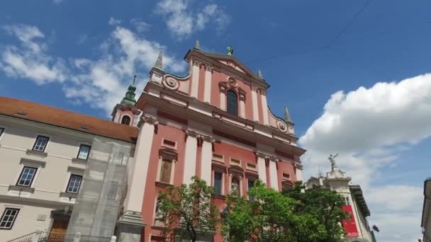 Zentrale Straßen Der Stadt Ljubljana Der Hauptstadt Und Größten Stadt — Stockvideo