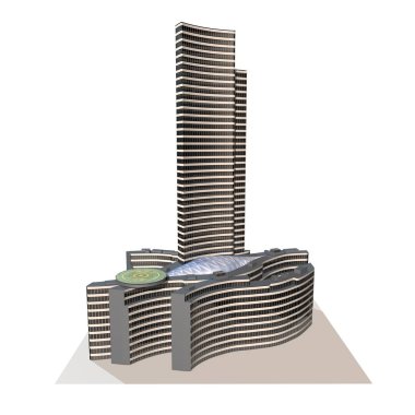 Palazzo Lombardia, Milan, Porta Nuova, gökdelen, 15/4/2016. Lombardia bölgesi, Bölgesel Konseyi, Lombardiya, Lombardiya, 3d render kare kenti merkezinde