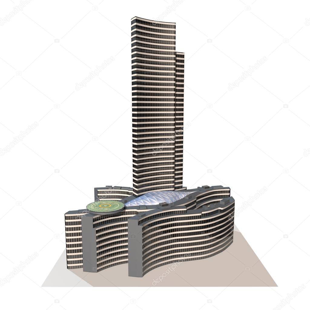 Palazzo Lombardia, Milan, Porta Nuova, skyscraper, 15/4/2016. Lombardia region, headquarters of the Regional Council of Lombardy, the square city of Lombardy, 3d rendering