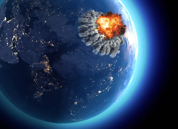 Nuclear Bomb War Nations Explosion Cataclysm Extinction Enemy Attack Rendering — Stock Photo, Image