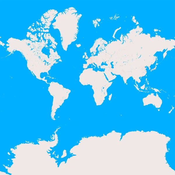 Carte Monde Planisphère Avec Des Zones Urbaines Proéminentes Vue Satellite — Image vectorielle