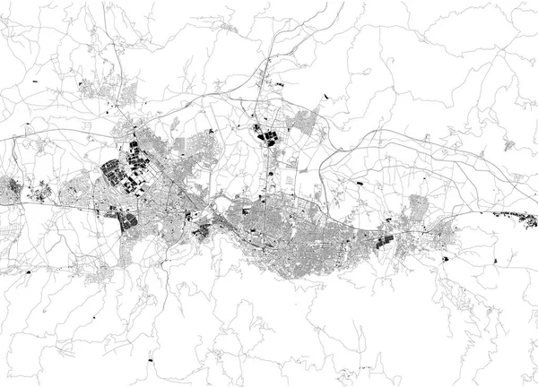 Mapa Satélite Bursa Una Gran Ciudad Turquía Situada Noroeste Anatolia — Vector de stock