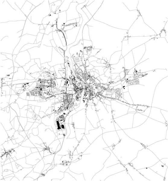 Mapa Satélite Pozna Uma Cidade Rio Warta Centro Oeste Polônia — Vetor de Stock