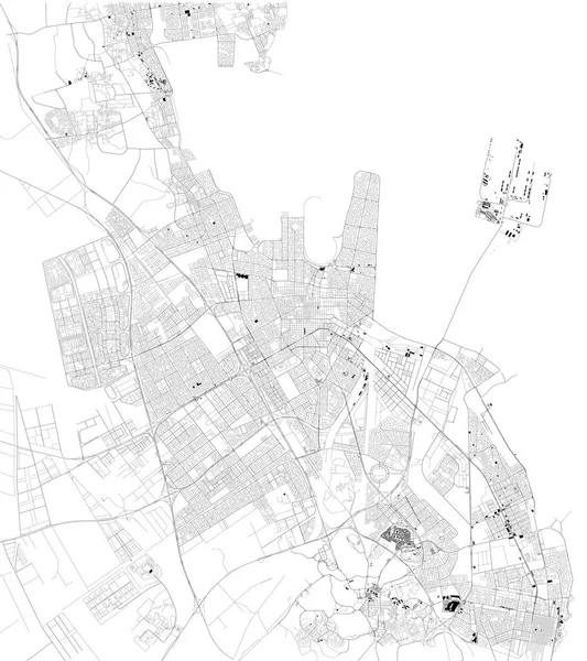 Satellietkaart Van Dammam Het Hoofdstad Van Oostelijke Provincie Van Saoedi — Stockvector