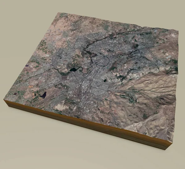 Satellit Karta Över Jerevan Det Huvudstaden Och Den Största Staden — Stockfoto
