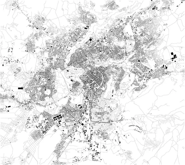 Mapa Satélite Ereván Capital Ciudad Más Grande Armenia Situado Largo — Vector de stock