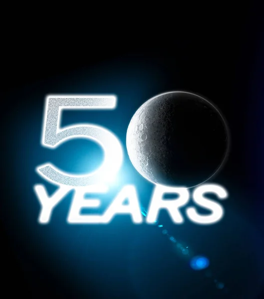 Moon and earth seen from space. Lunar surface and earth in the background. 50th anniversary of the lunar landing. Elements of this image are furnished by Nasa. 3d rendering