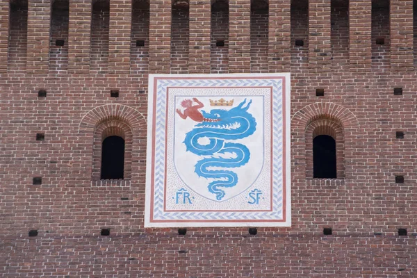 Milan Italy Europe 2019 View Biscione Azure Serpent Act Consuming — Stock Photo, Image