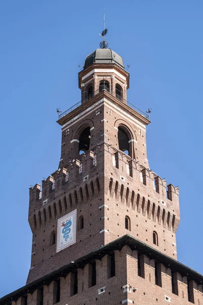 Milaan Italië Europa 2019 Uitzicht Biscione Een Azuurblauwe Slang Handeling — Stockfoto