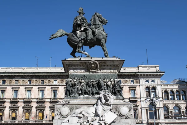 Mailand Italien Europa 2019 Reiterdenkmal Für Sieger Emanuel Von Savoyen — Stockfoto