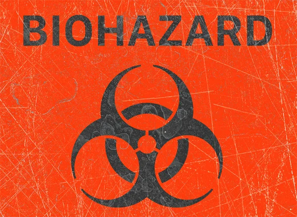 表明存在生物危害 生物危害的标志 是指对生物体 主要是人类 的健康构成威胁的生物物质 病毒和细菌 — 图库照片