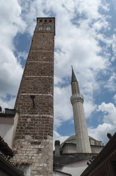 Szarajevó Bosznia Hercegovina 2018 Tekintettel Sarajevska Sahat Kula Óra Torony — Stock Fotó