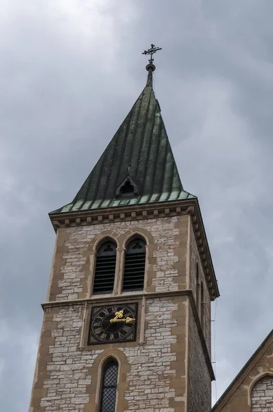 Sarajevo Bosnia Erzegovina 2018 Dettaglio Della Cattedrale Del Sacro Cuore — Foto Stock