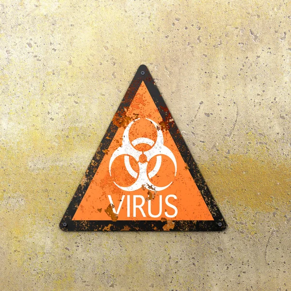 指示生物危害的存在 生物危害的警告标志 是指对生物体健康构成威胁的生物物质 病毒和细菌 — 图库照片