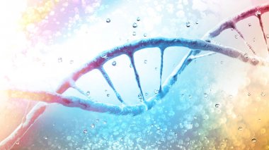 Dna, Deoksiribonükleik asit, organizmaların ve birçok virüsün büyümesi, gelişmesi, üremesi ve birçok virüste kullanılan genetik talimatları taşıyan iplik benzeri bir nükleotit zinciridir. Dna sarlisi. 3d render