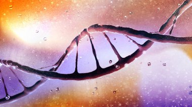 Dna, Deoksiribonükleik asit, organizmaların ve birçok virüsün büyümesi, gelişmesi, üremesi ve birçok virüste kullanılan genetik talimatları taşıyan iplik benzeri bir nükleotit zinciridir. Dna sarlisi. 3d render