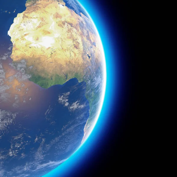 Фізична Мапа Світу Вигляд Супутника Північної Центральної Африки Глобус Півкулі — стокове фото