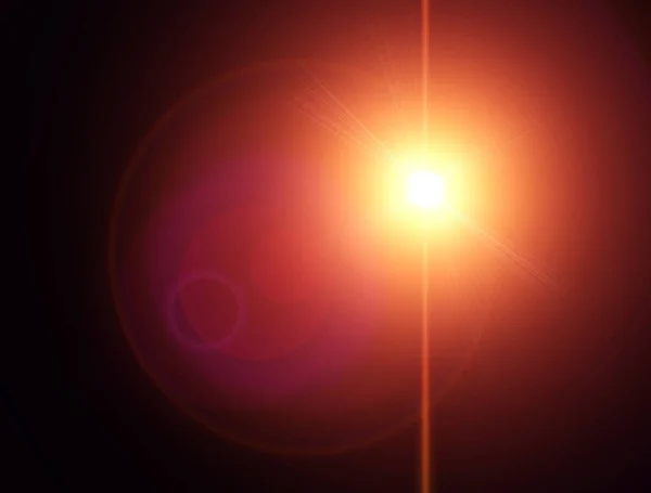 夜晚的灯光和星星 镜头折射效果 天空中的星星 观察天体 新的太阳系 科幻小说背景 — 图库照片