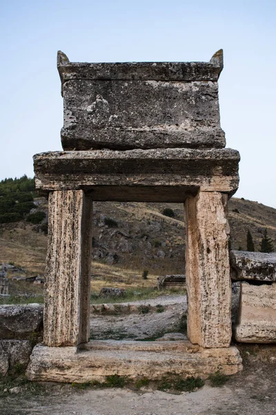 Turchia 2019 Una Tomba Del Secolo Nella Necropoli Nord Hierapolis — Foto Stock