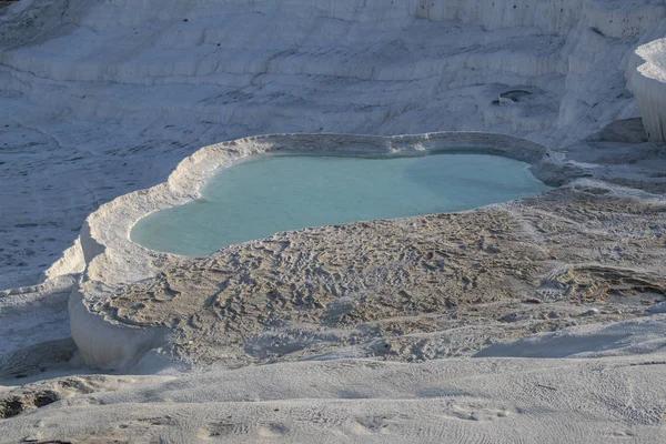 Turquía Vista Las Piscinas Calcio Las Terrazas Travertino Pamukkale Castillo —  Fotos de Stock