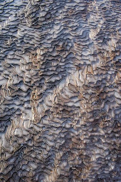 Turquie Détails Des Terrasses Traversées Pamukkale Château Coton Site Naturel — Photo