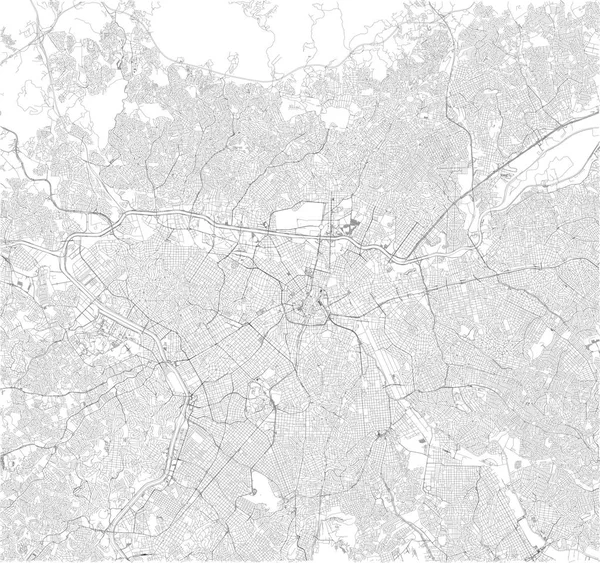 サンパウロ サンパウロの衛星地図は ブラジルで最も人口の多い都市です 町の中心部の街並み地図 — ストックベクタ