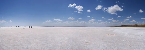 Turchia Anatolia Centrale Persone Che Camminano Sulla Distesa Salina Del — Foto Stock