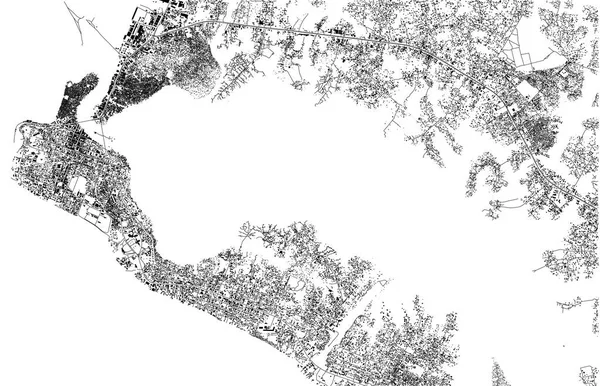 Mapa Satelitarna Monrovia Jest Stolicą Afryki Zachodniej Kraju Liberii Mapa — Wektor stockowy