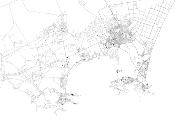 Satellietkaart Van Aden Het Een Havenstad Van Jemen Gelegen Aan — Stockvector