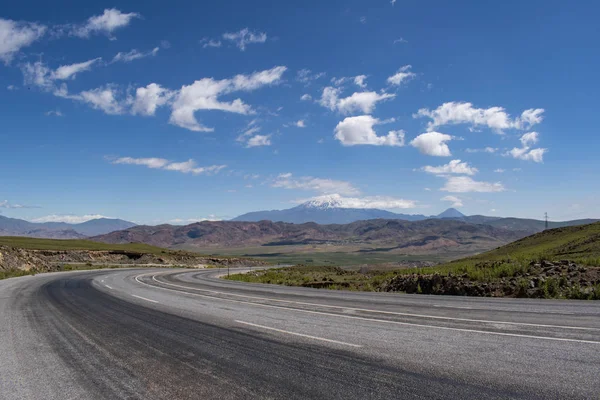 Turkey, Middle East: the road from Dogubayazit to Lake Van with view of Mount Ararat, Agri Dagi, the highest mountain in the extreme east of Turkey, the resting place of Noah's Ark for Christianity, a snow-capped and dormant volcano