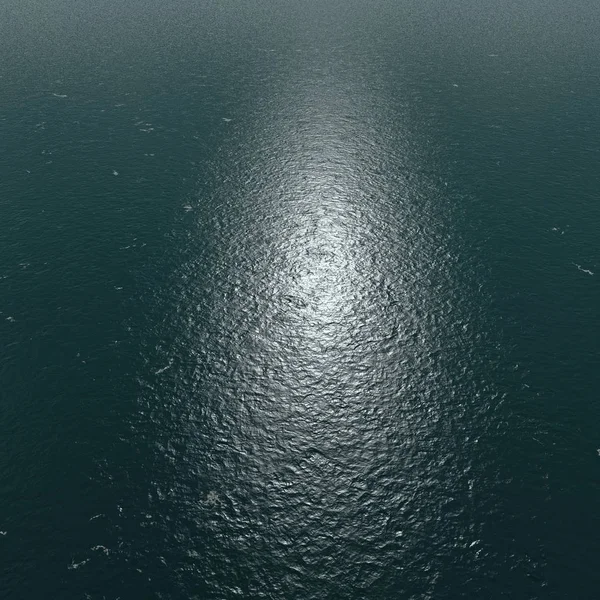 Güneşin Havadan Görünümü Denize Yansır Dalgalar Arasındaki Sudaki Işığın Yansımaları — Stok fotoğraf