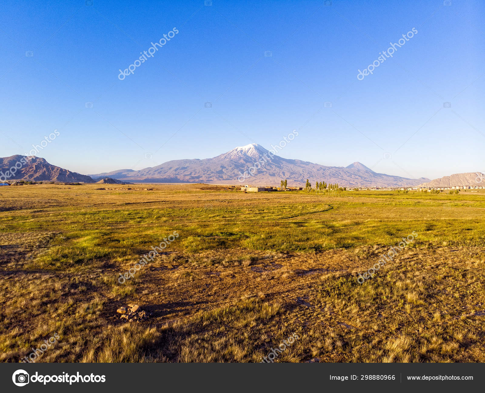 Aerial View Mount Ararat Agri Dagi Highest Mountain Turkey Border Stock Photo C Vampy1